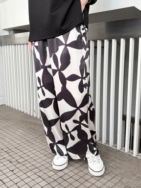 アートプリントワイドパンツ