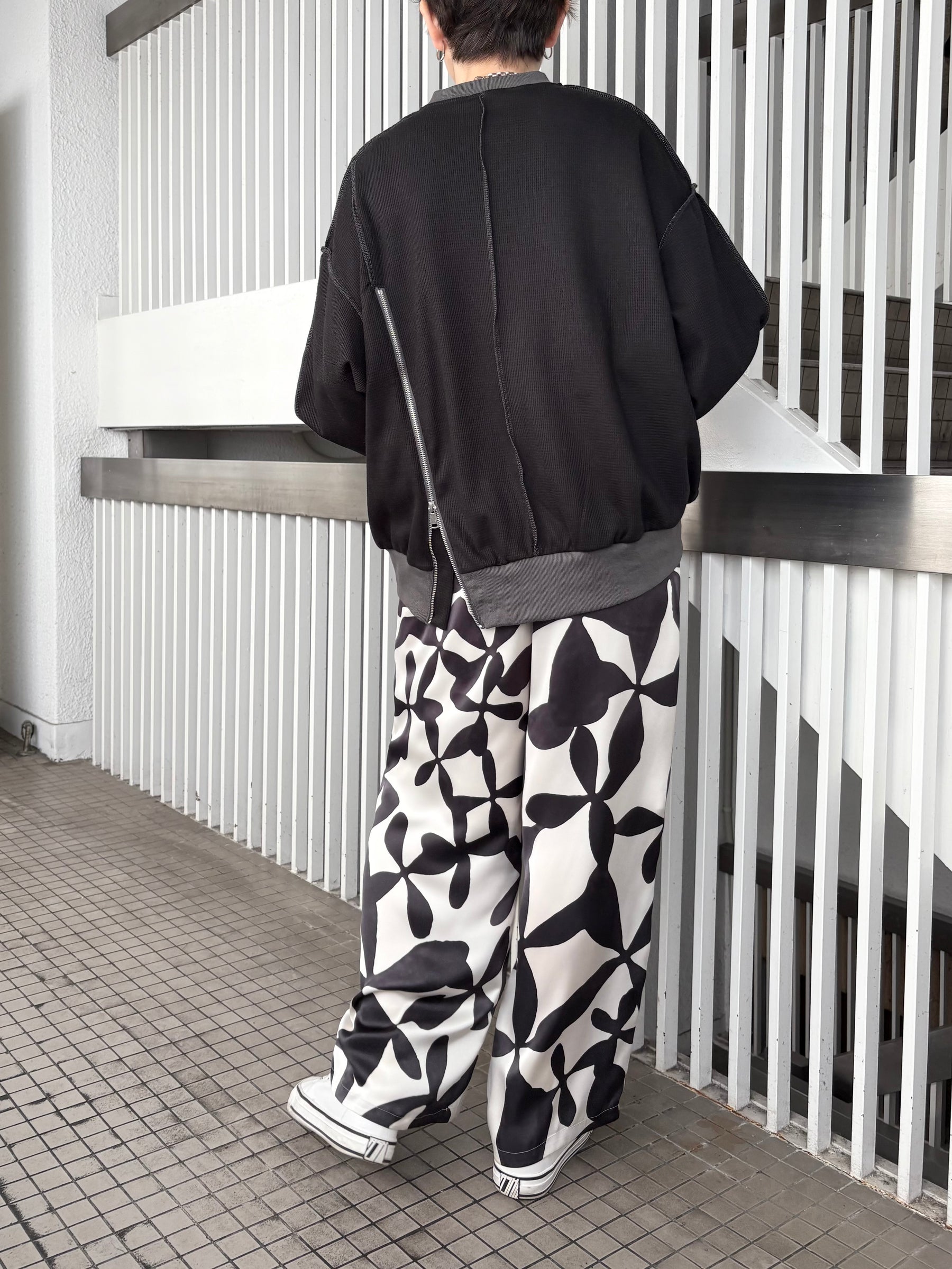 アートプリントワイドパンツ
