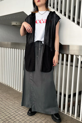 メッシュフーディチュニックシャツ
