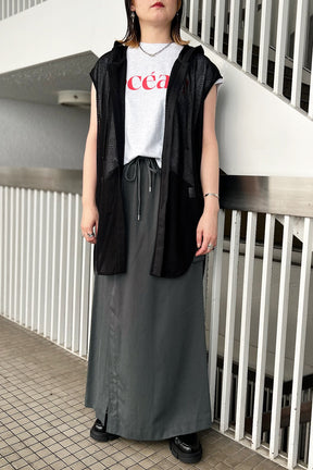 メッシュフーディチュニックシャツ