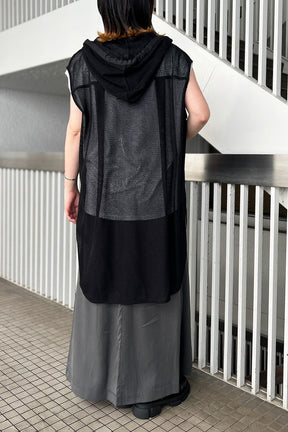 メッシュフーディチュニックシャツ