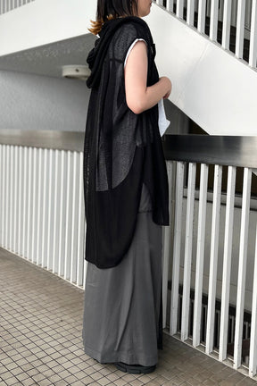 メッシュフーディチュニックシャツ