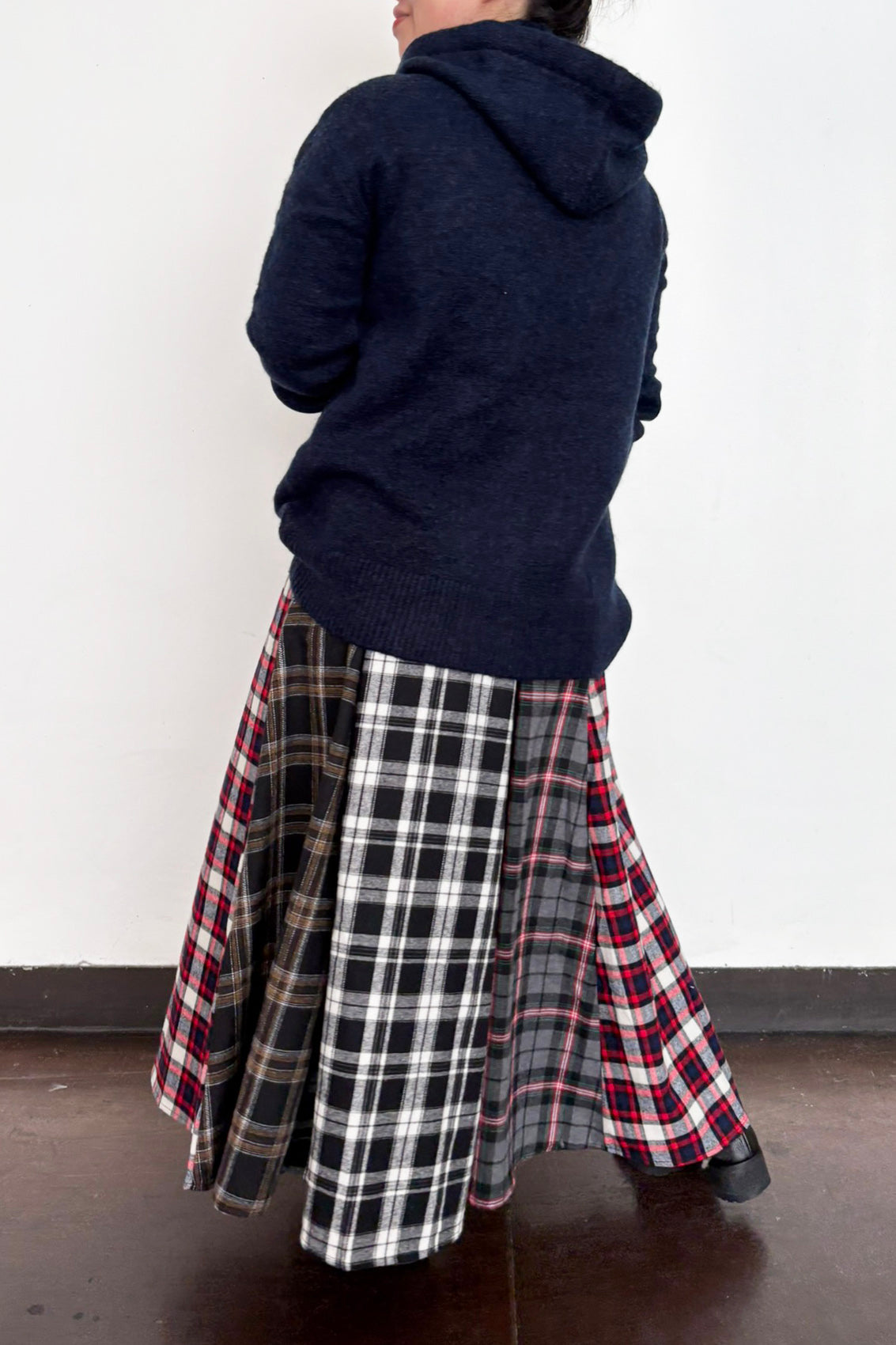 配色エアリーニットパーカー