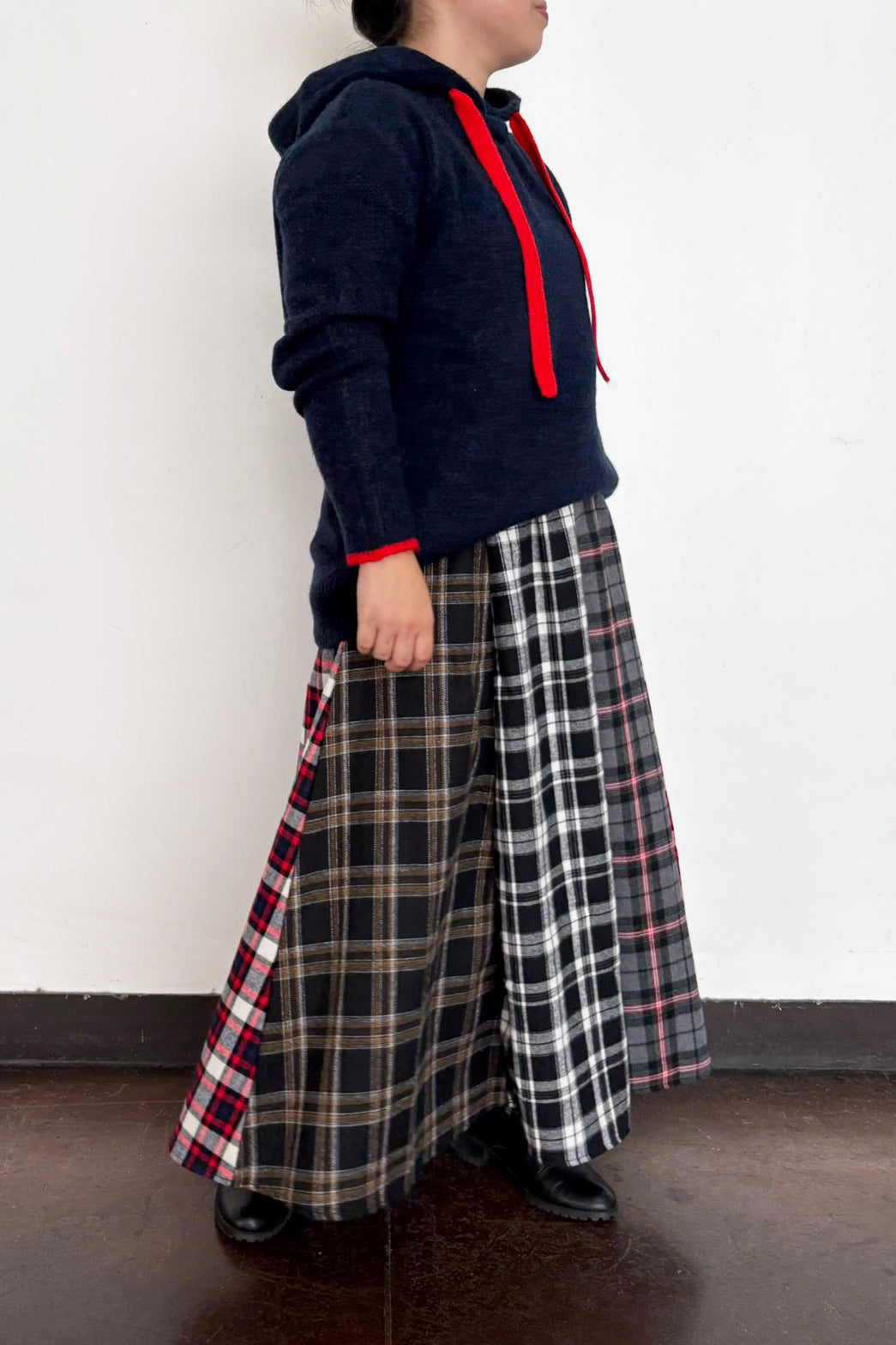 配色エアリーニットパーカー