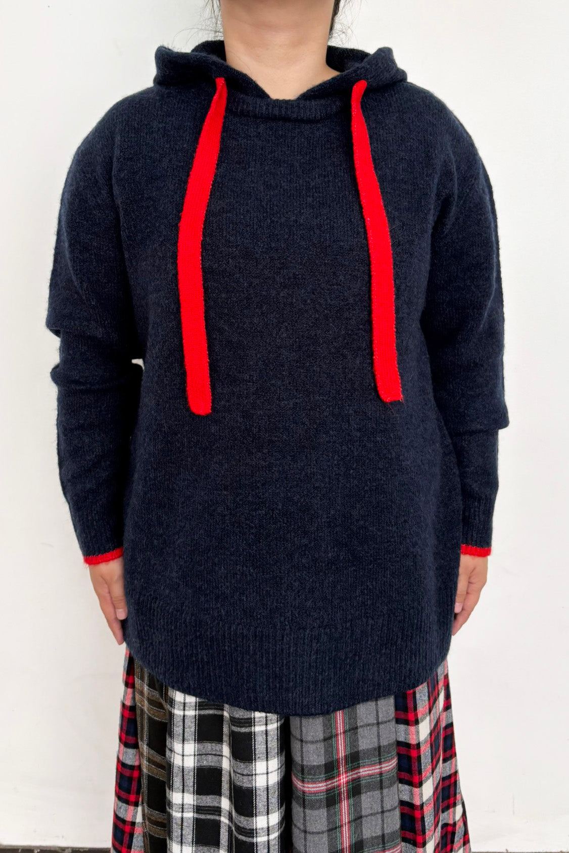 配色エアリーニットパーカー