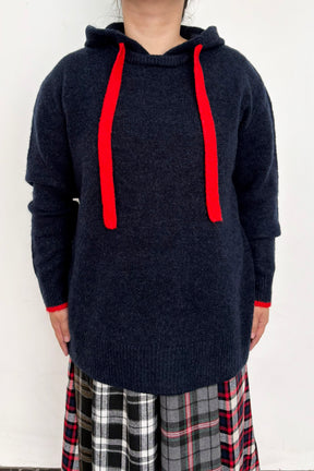 配色エアリーニットパーカー