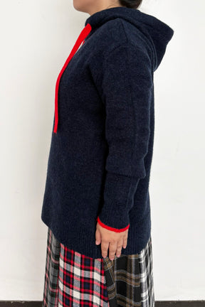 配色エアリーニットパーカー