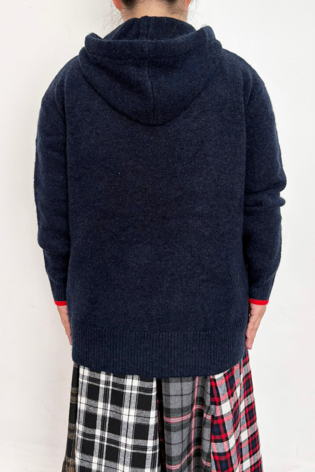 配色エアリーニットパーカー