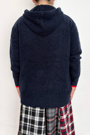 配色エアリーニットパーカー