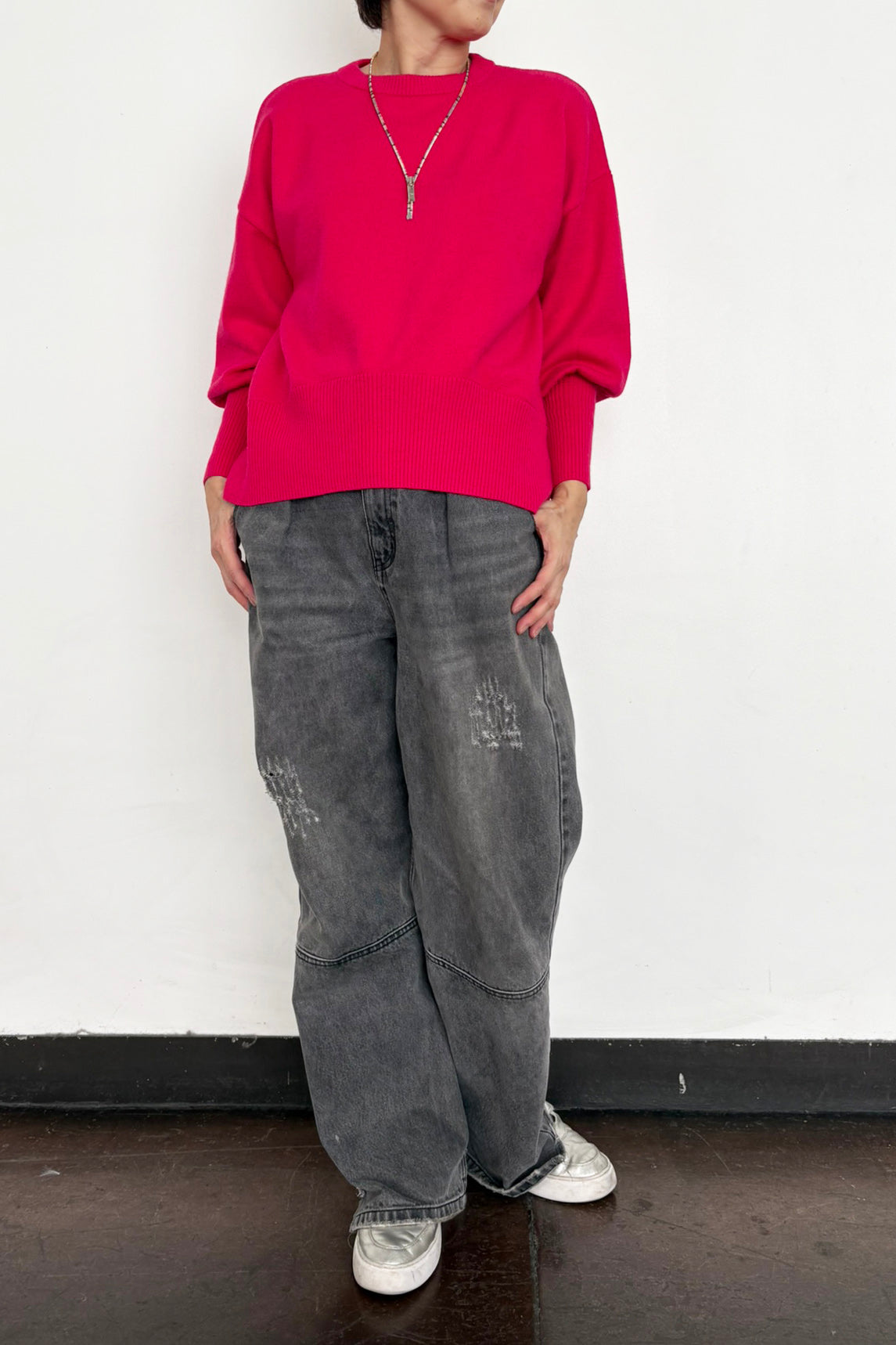 バックスリットニットプルオーバー