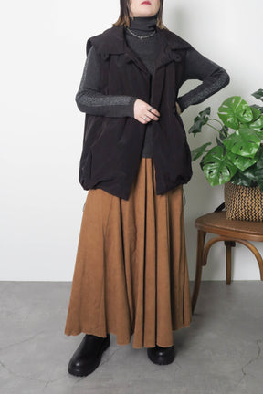 PaulineBleu(ポリーヌブロー) サイドラメラインタートルニット 36469　チャコール