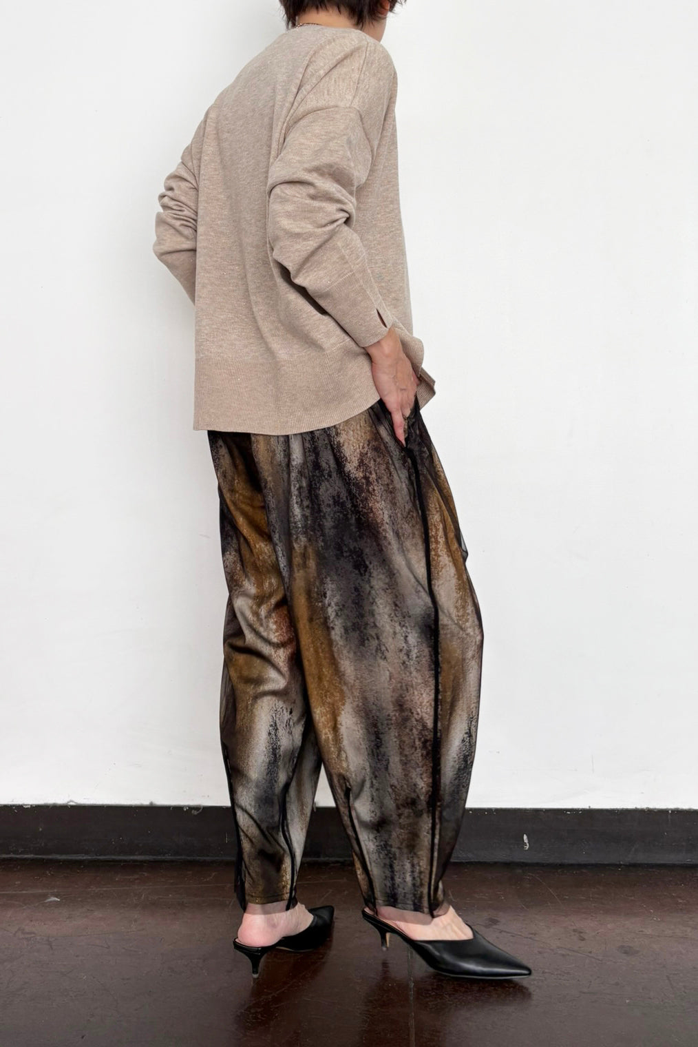 チュールプリントパンツ