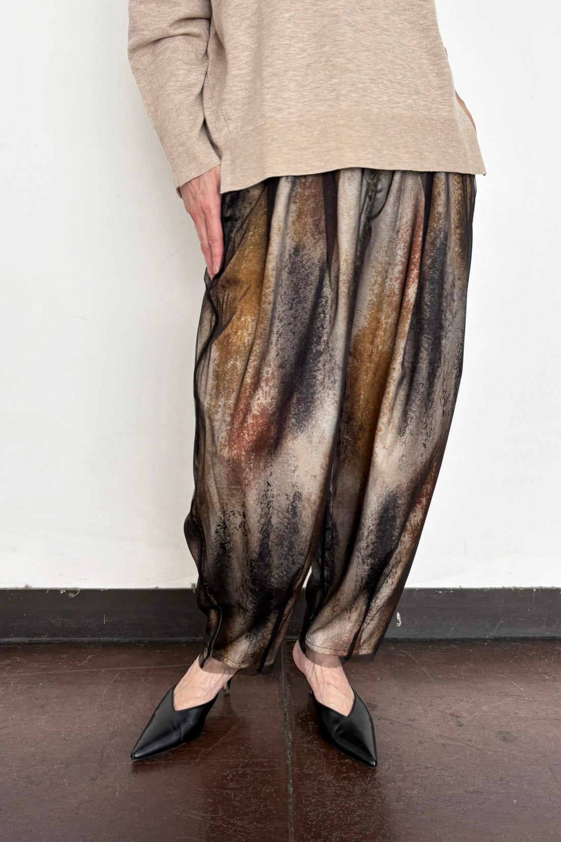 チュールプリントパンツ