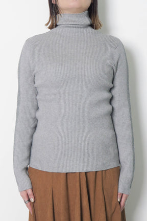 PaulineBleu(ポリーヌブロー) サイドラメラインタートルニット 36469　グレー