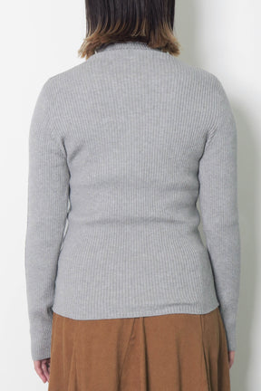 PaulineBleu(ポリーヌブロー) サイドラメラインタートルニット 36469　グレー