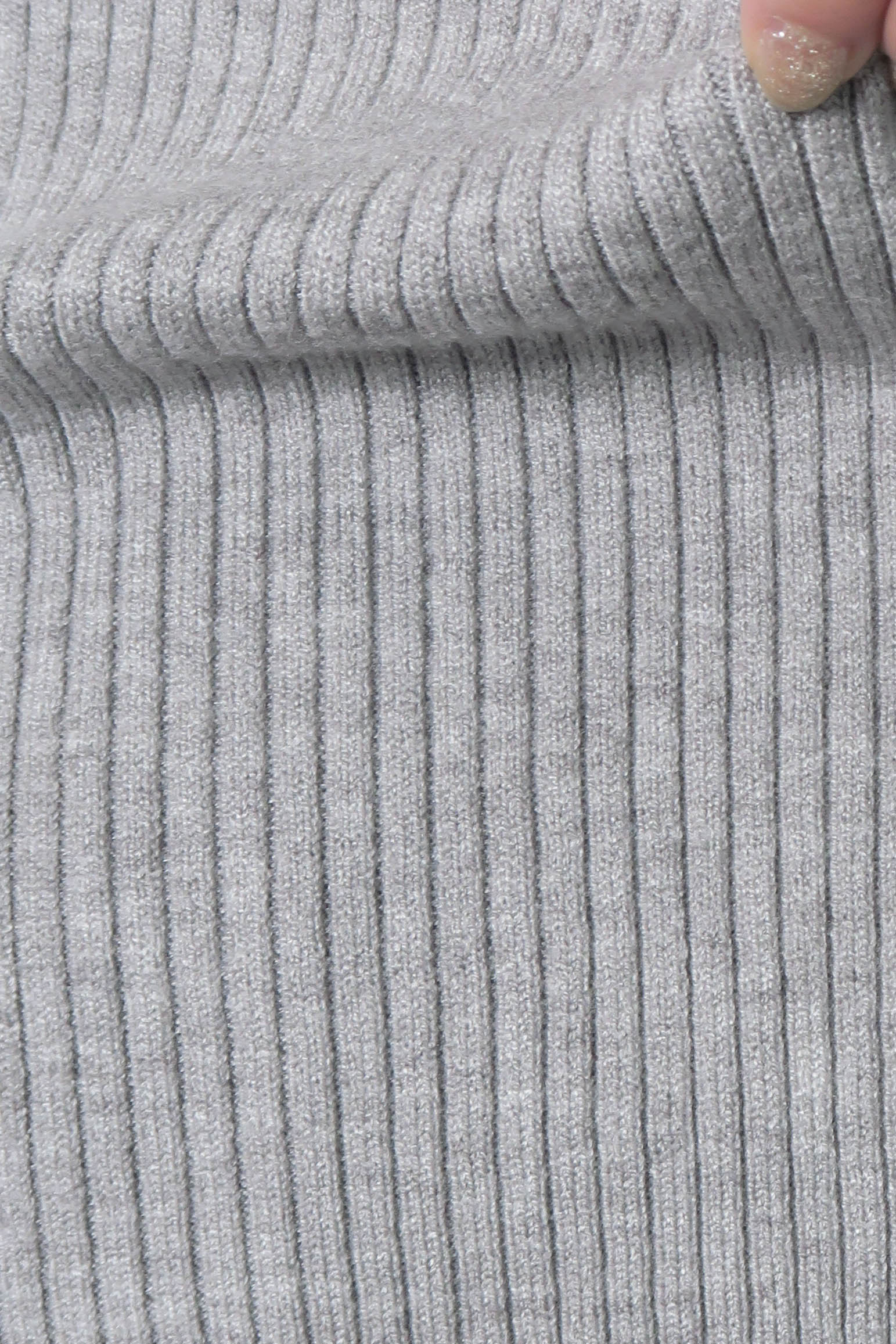 PaulineBleu(ポリーヌブロー) サイドラメラインタートルニット 36469　グレー