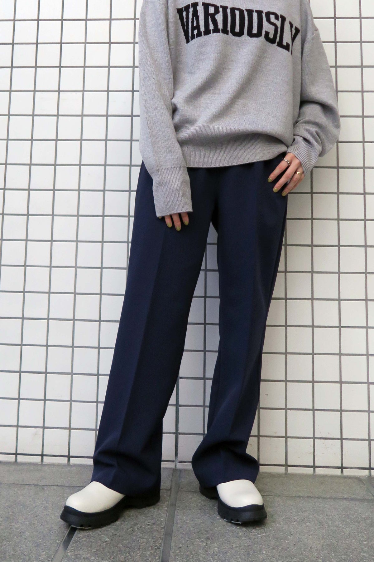 裏起毛ストレートパンツ