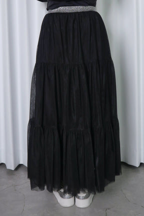 MICALLE MICALLE (ミカーレミカーレ) チュールティアードスカート　ブラック