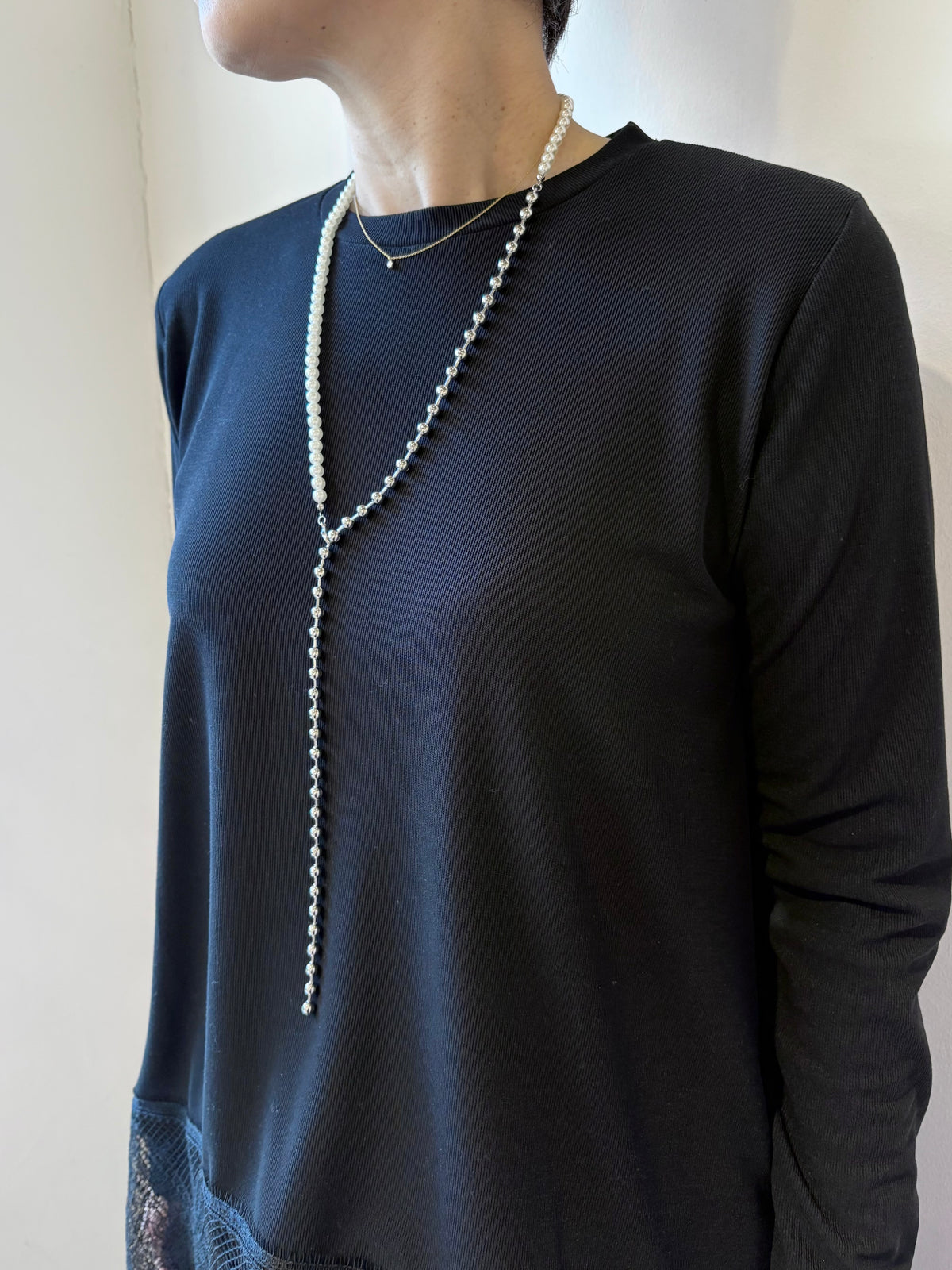 パール×ボールチェーン 5wayネックレス