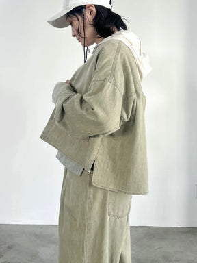 ポケットデザインクロップドシャツ