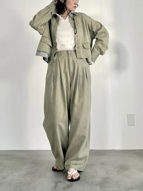 ポケットデザインクロップドシャツ