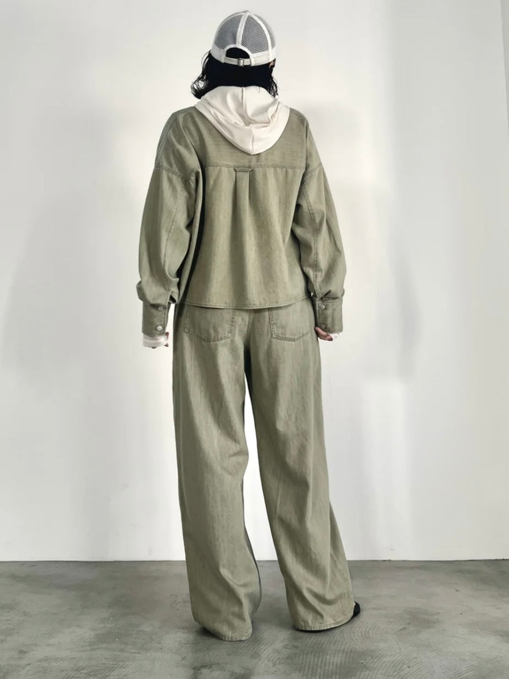 ポケットデザインクロップドシャツ