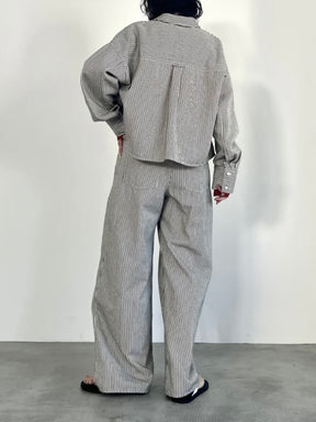 ポケットデザインクロップドシャツ