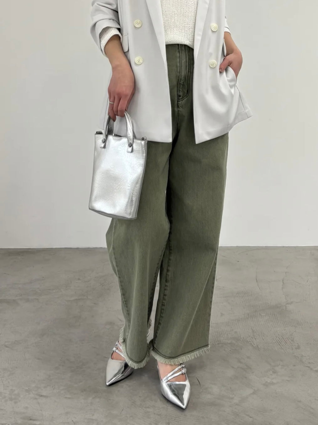 フリンジデニムパンツ