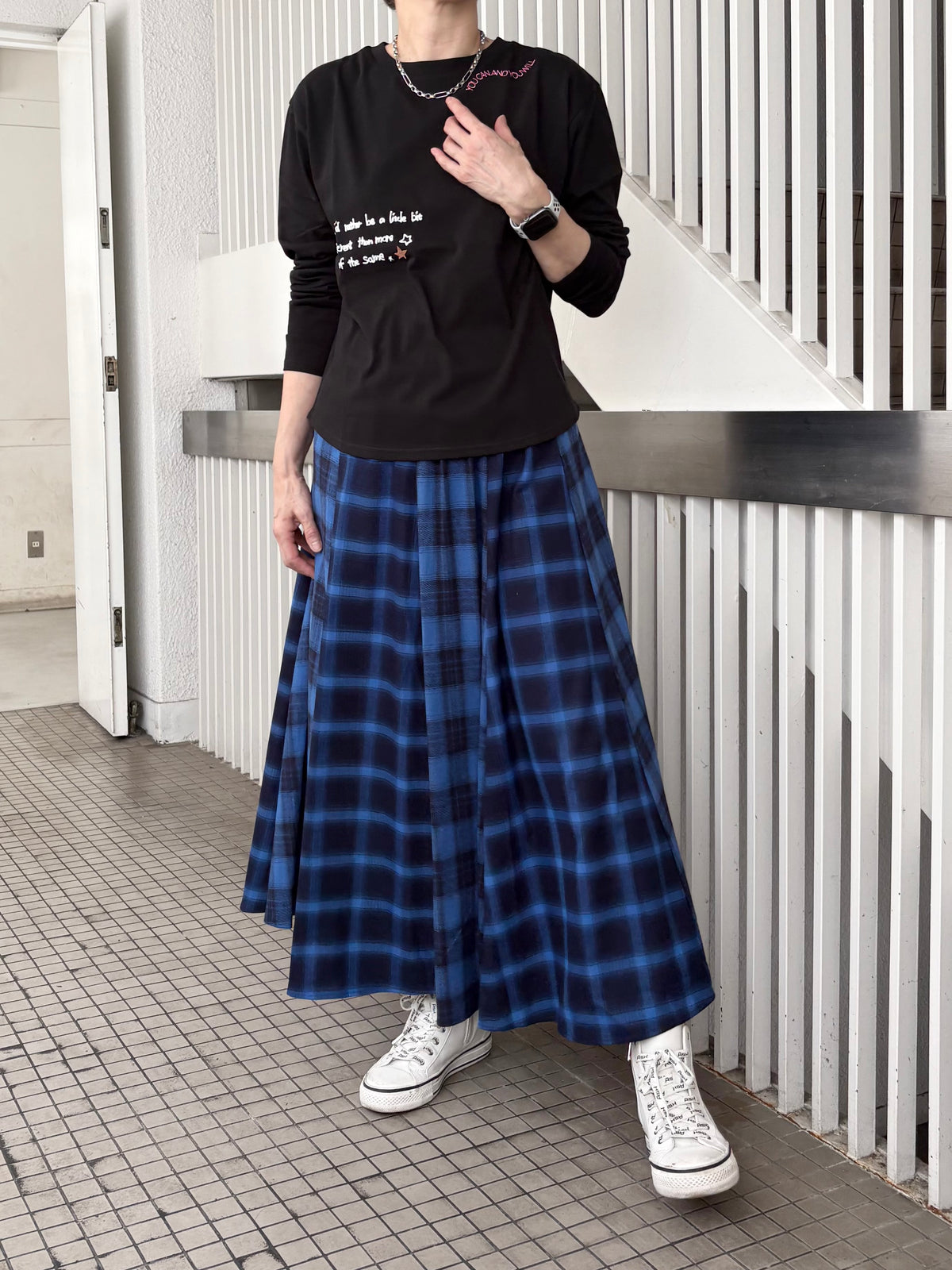 ネルチェック　コンビスカート .