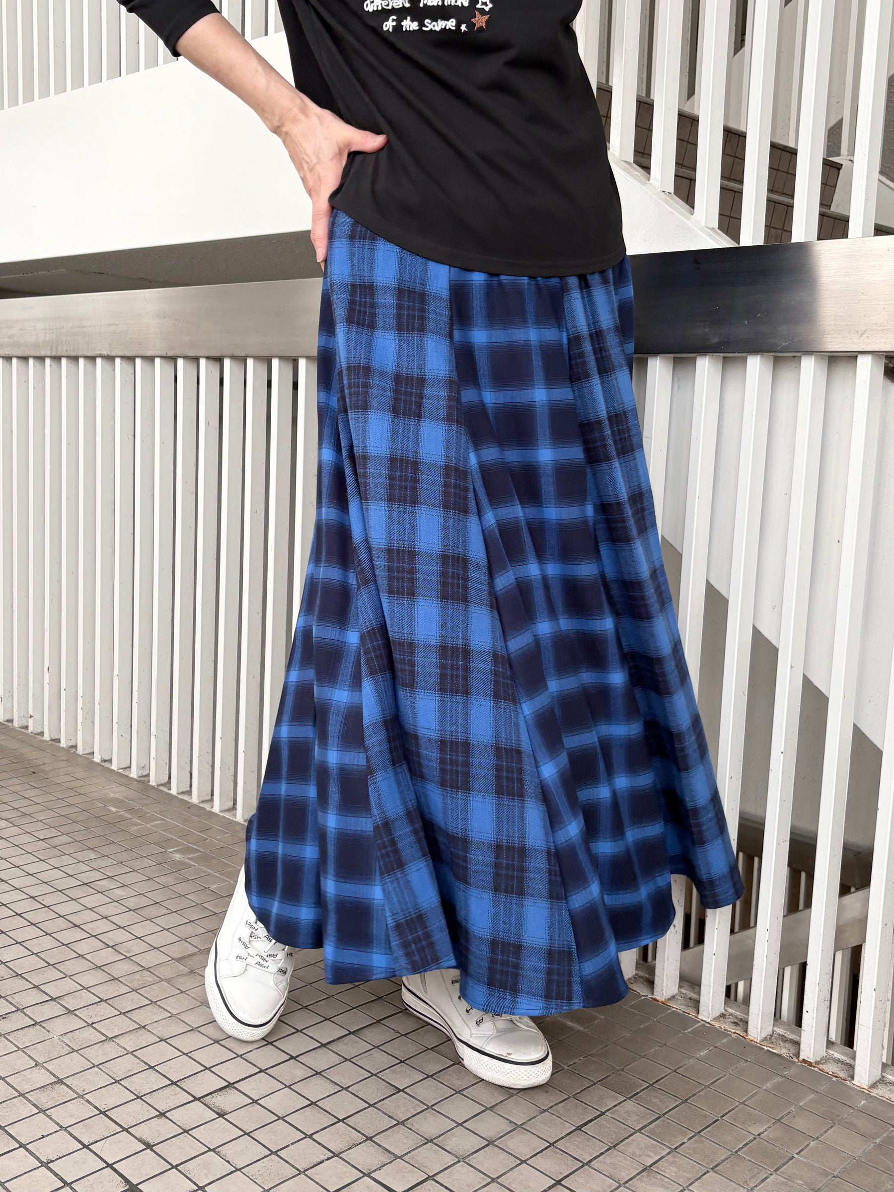 ネルチェック　コンビスカート .