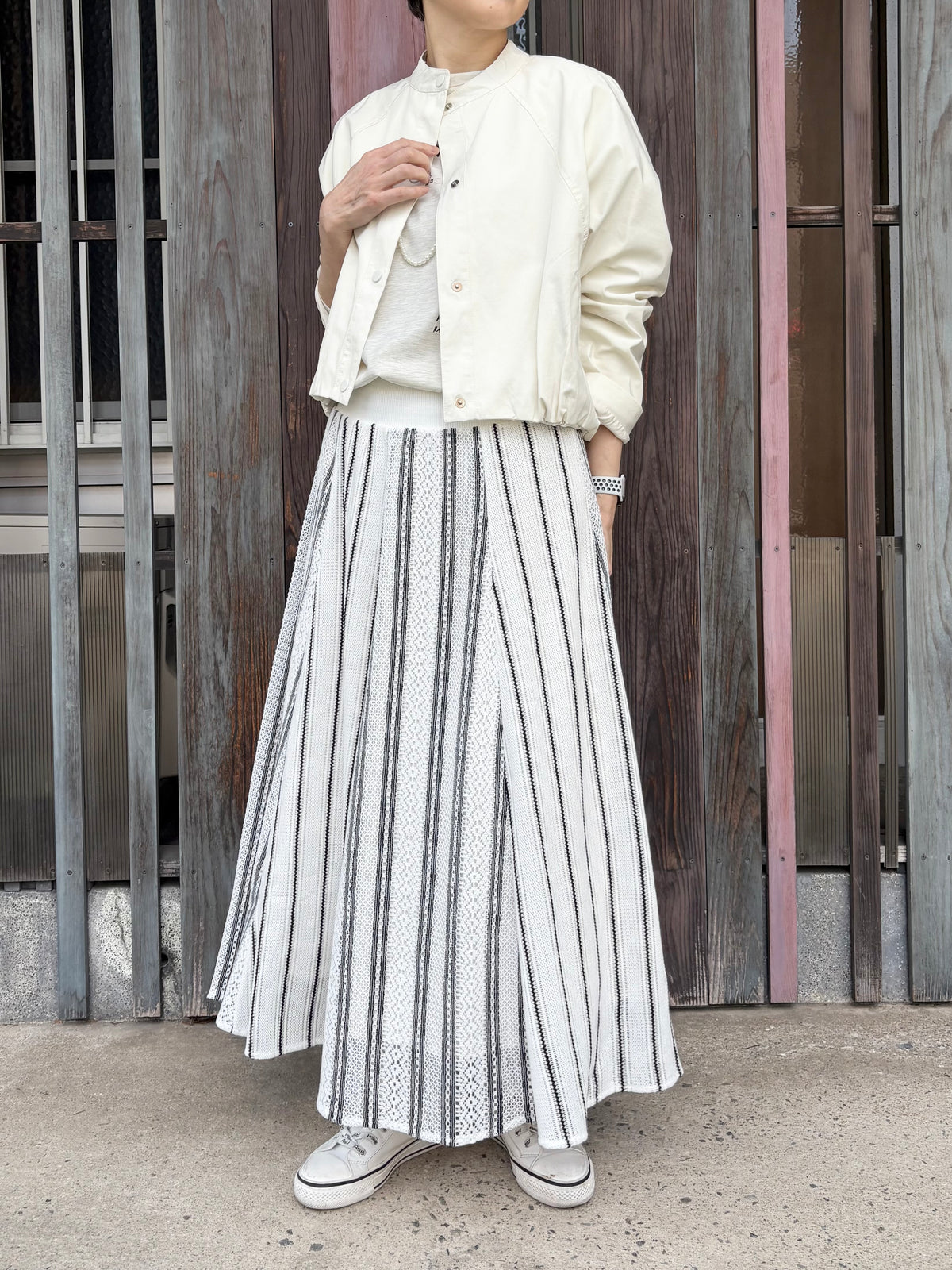 裾バルーンノーカラーブルゾン