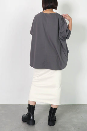 Dignite collier(ディニテ コリエ) 後ろドルマンロゴTシャツ 809000 レディース/ロンT/ティーシャツ/カットソー