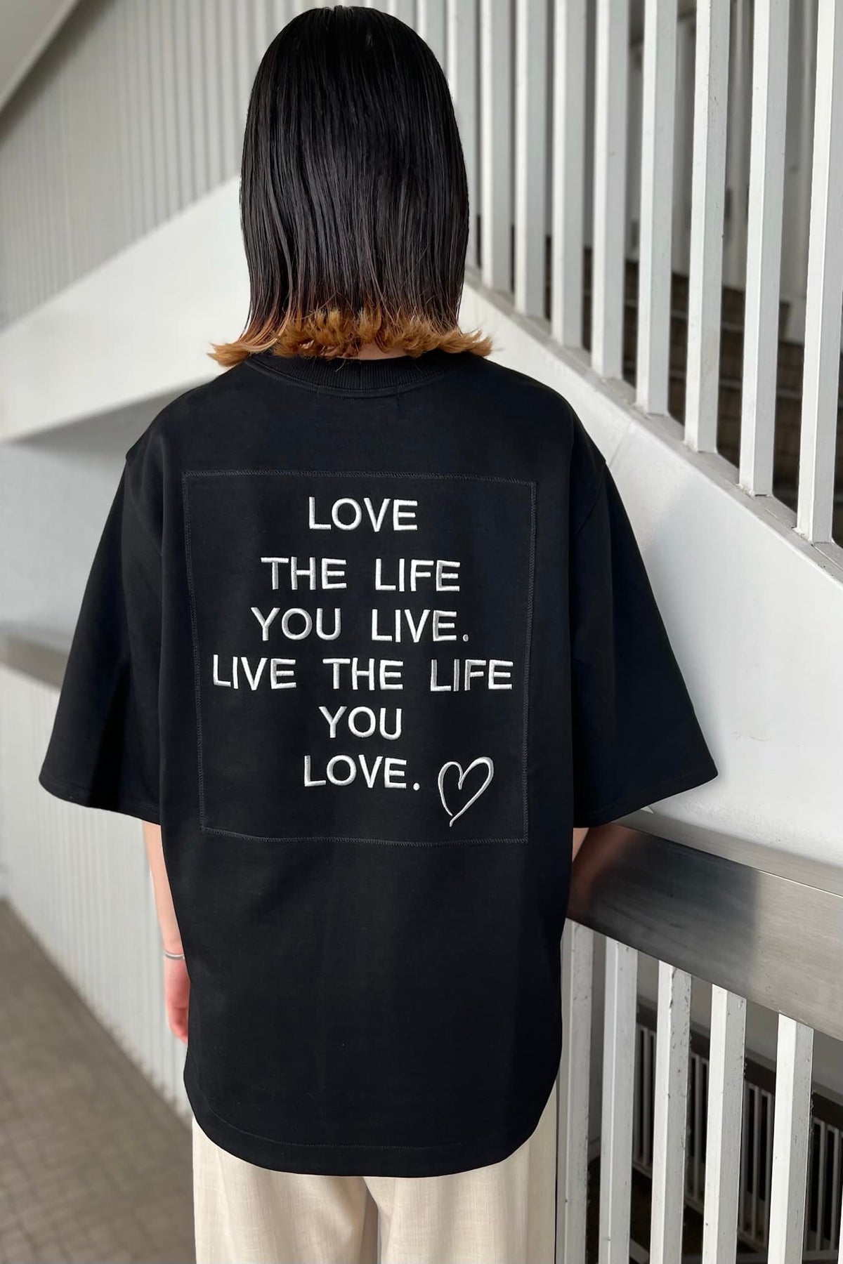 １％(イチパーセント) LIFEバックロゴTee 25M-T-36　ブラック