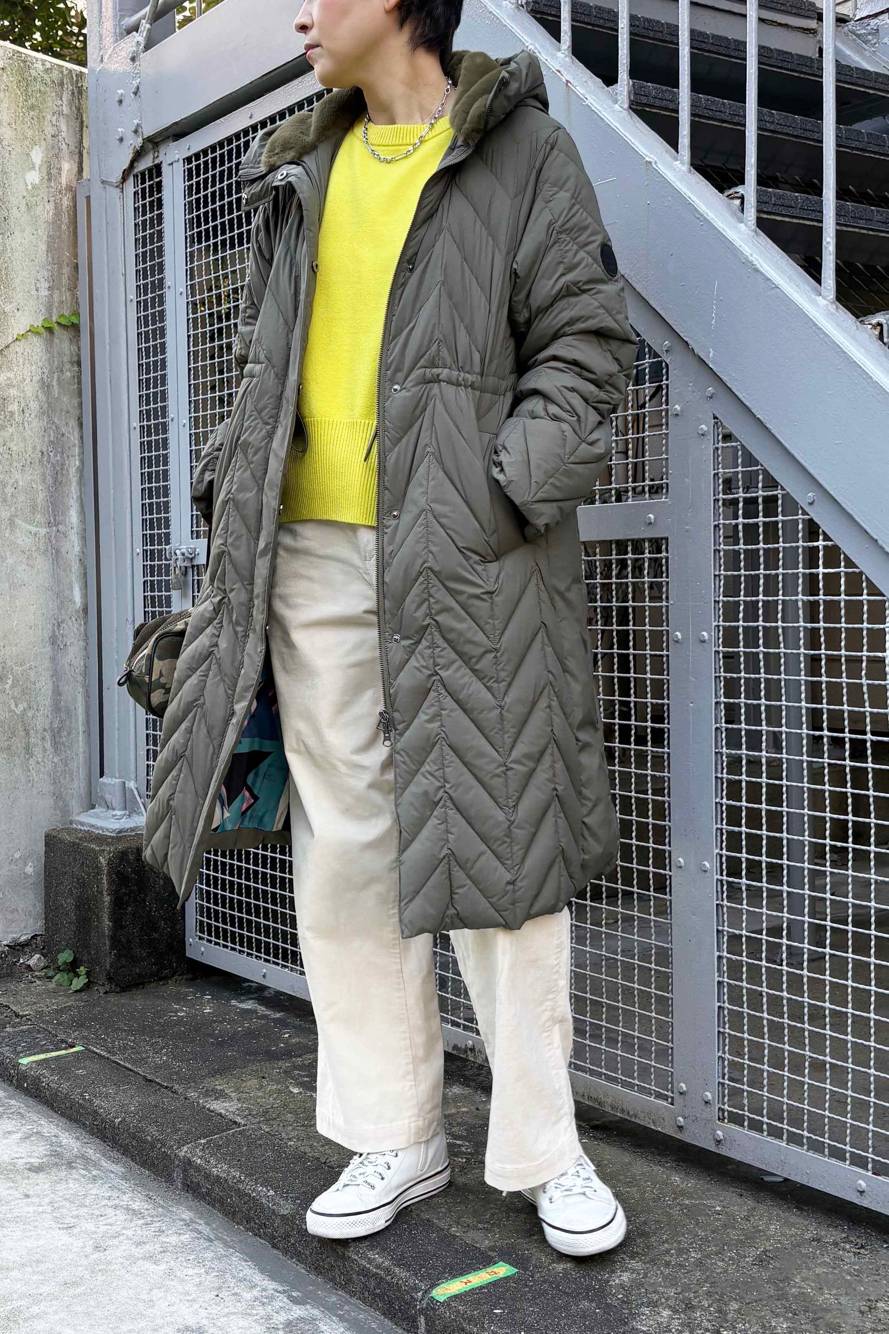 キルティングダウンコート