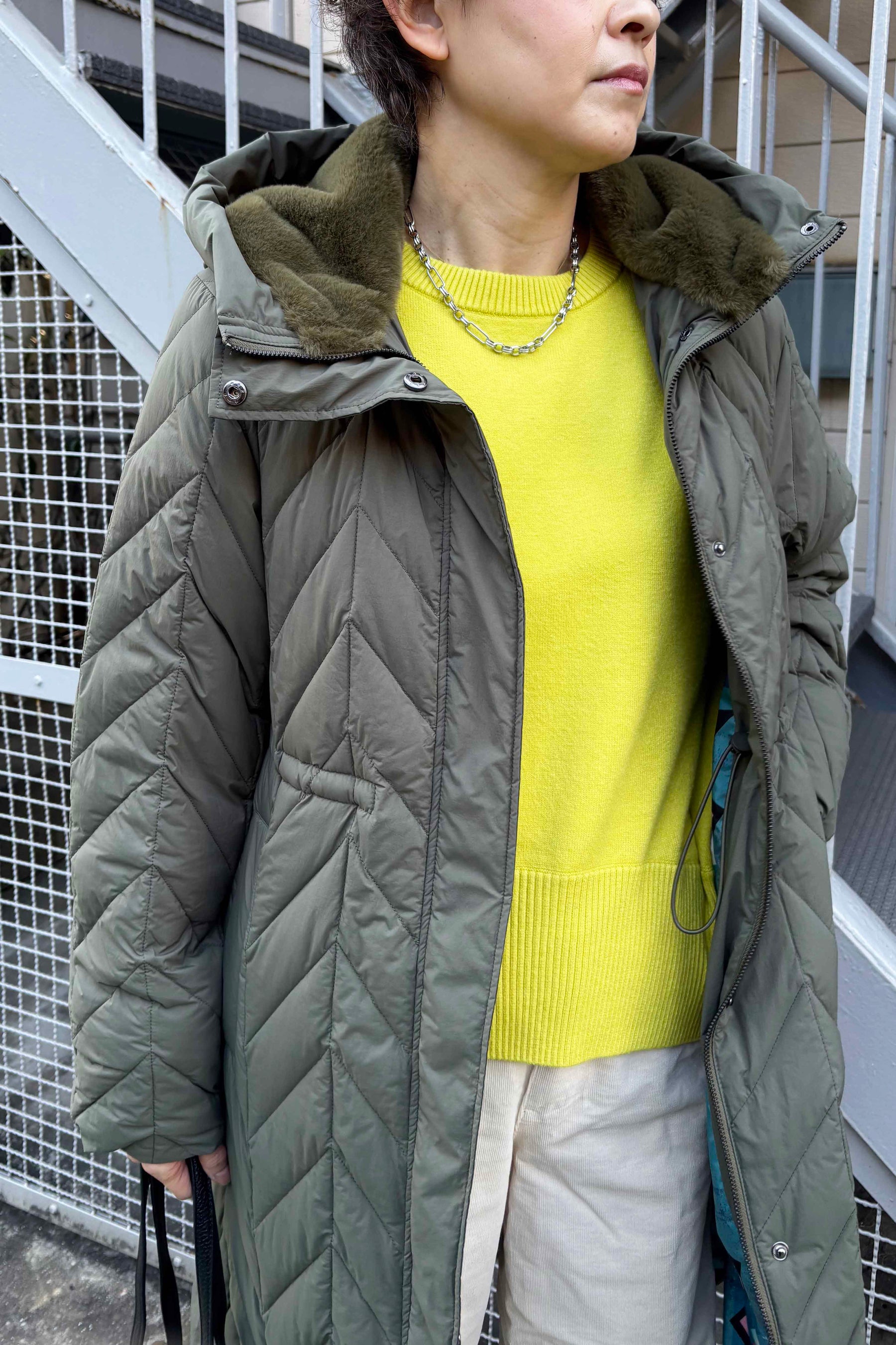 キルティングダウンコート