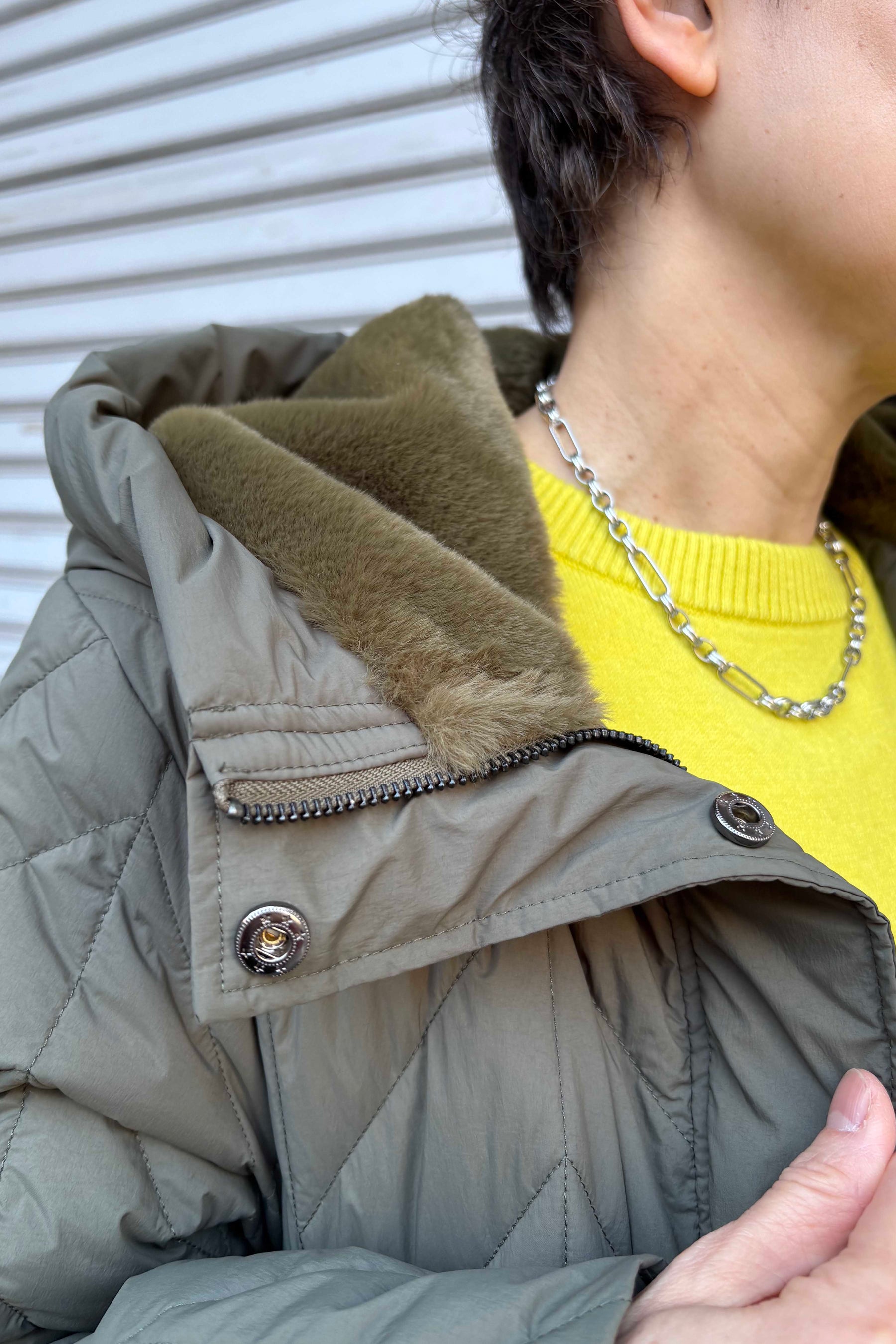 キルティングダウンコート