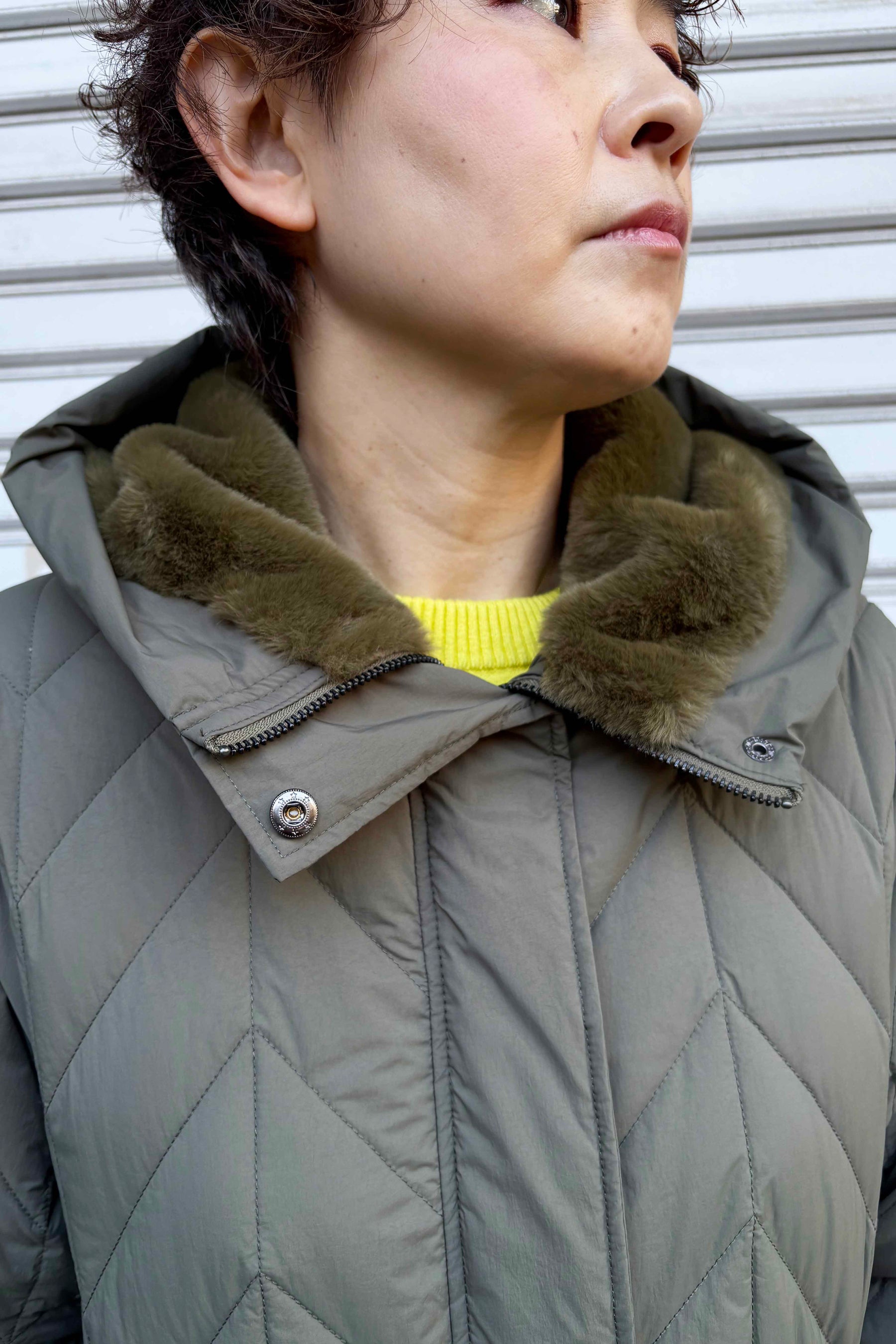 キルティングダウンコート