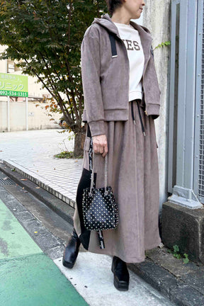 フェイクスエードカーゴスカート