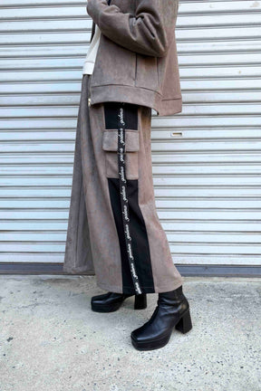 フェイクスエードカーゴスカート