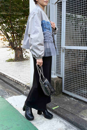 デニムドッキングチュールブルゾン