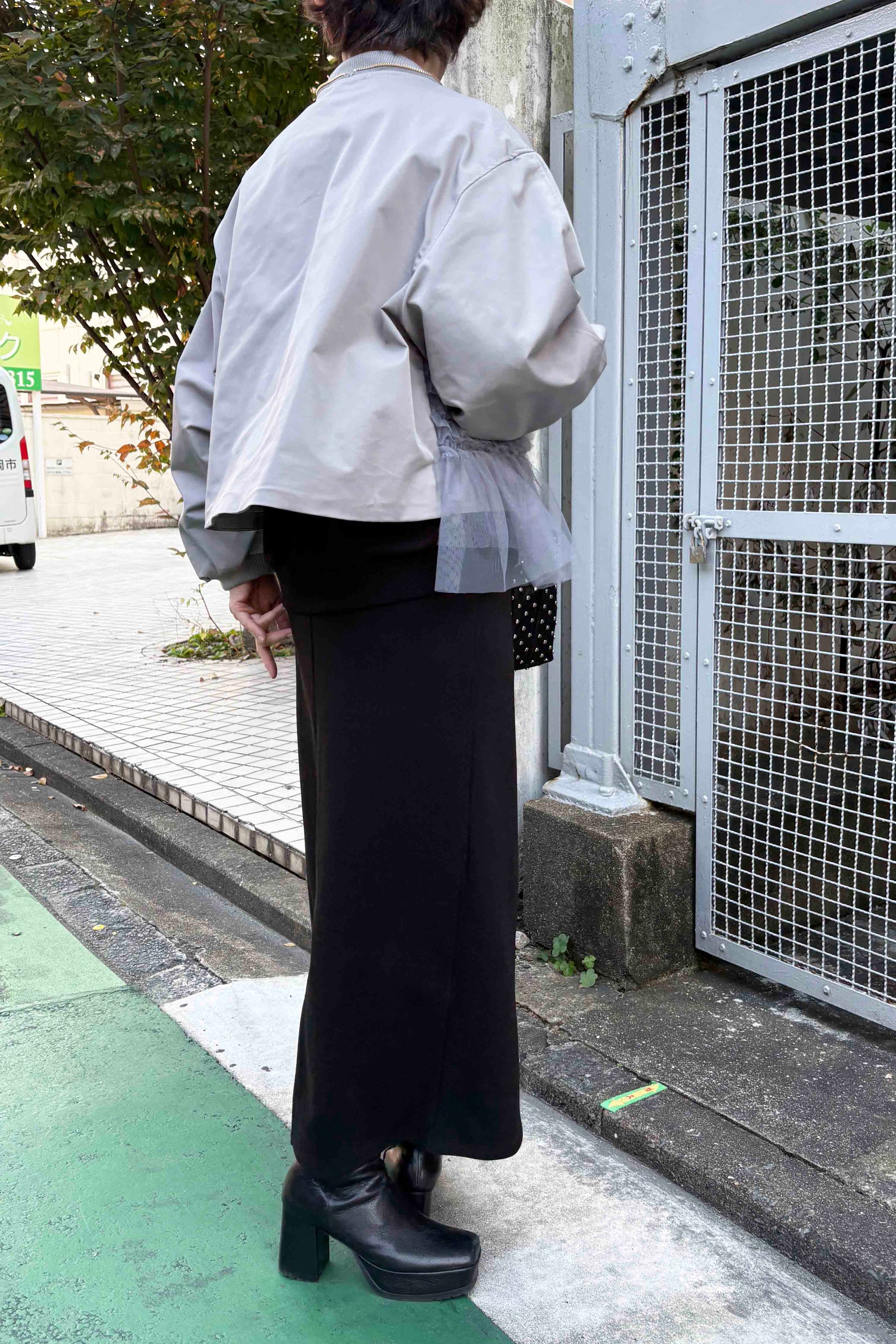 デニムドッキングチュールブルゾン