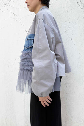 デニムドッキングチュールブルゾン