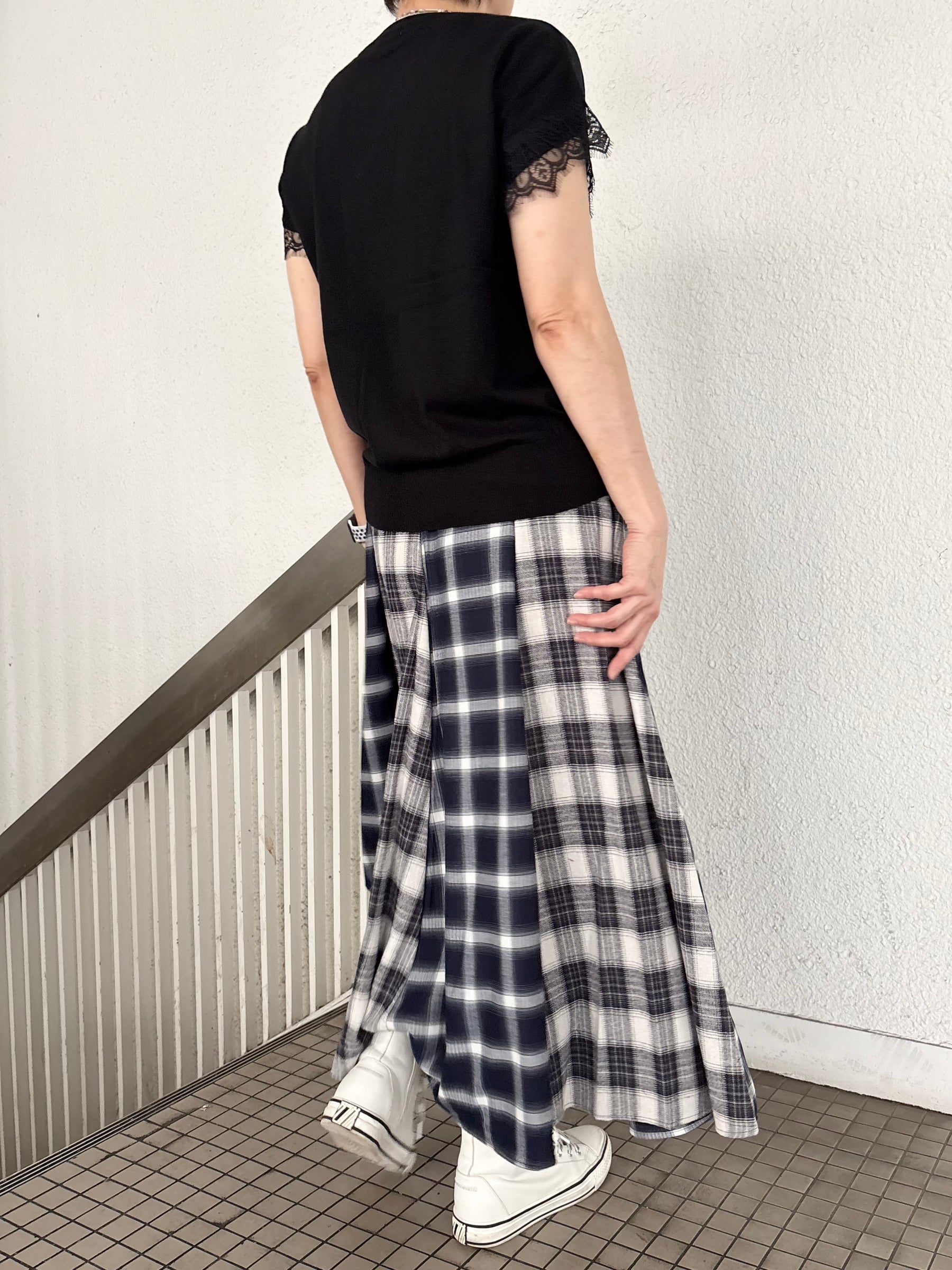 ネルチェック　コンビスカート .