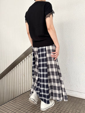 ネルチェック　コンビスカート .