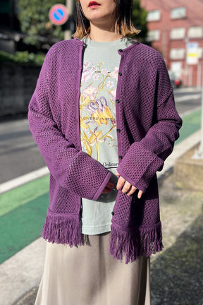 Boutique Ordinary (ブティーク オーディナリー) フリンジメッシュ2wayカーディガン BO25-909N　パープル