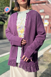 Boutique Ordinary (ブティーク オーディナリー) フリンジメッシュ2wayカーディガン BO25-909N　パープル