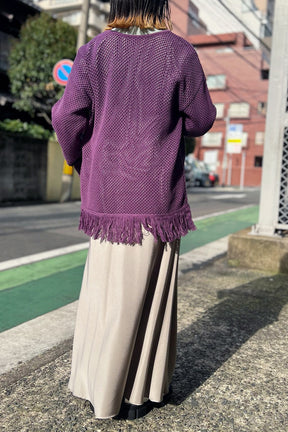 Boutique Ordinary (ブティーク オーディナリー) フリンジメッシュ2wayカーディガン BO25-909N　パープル