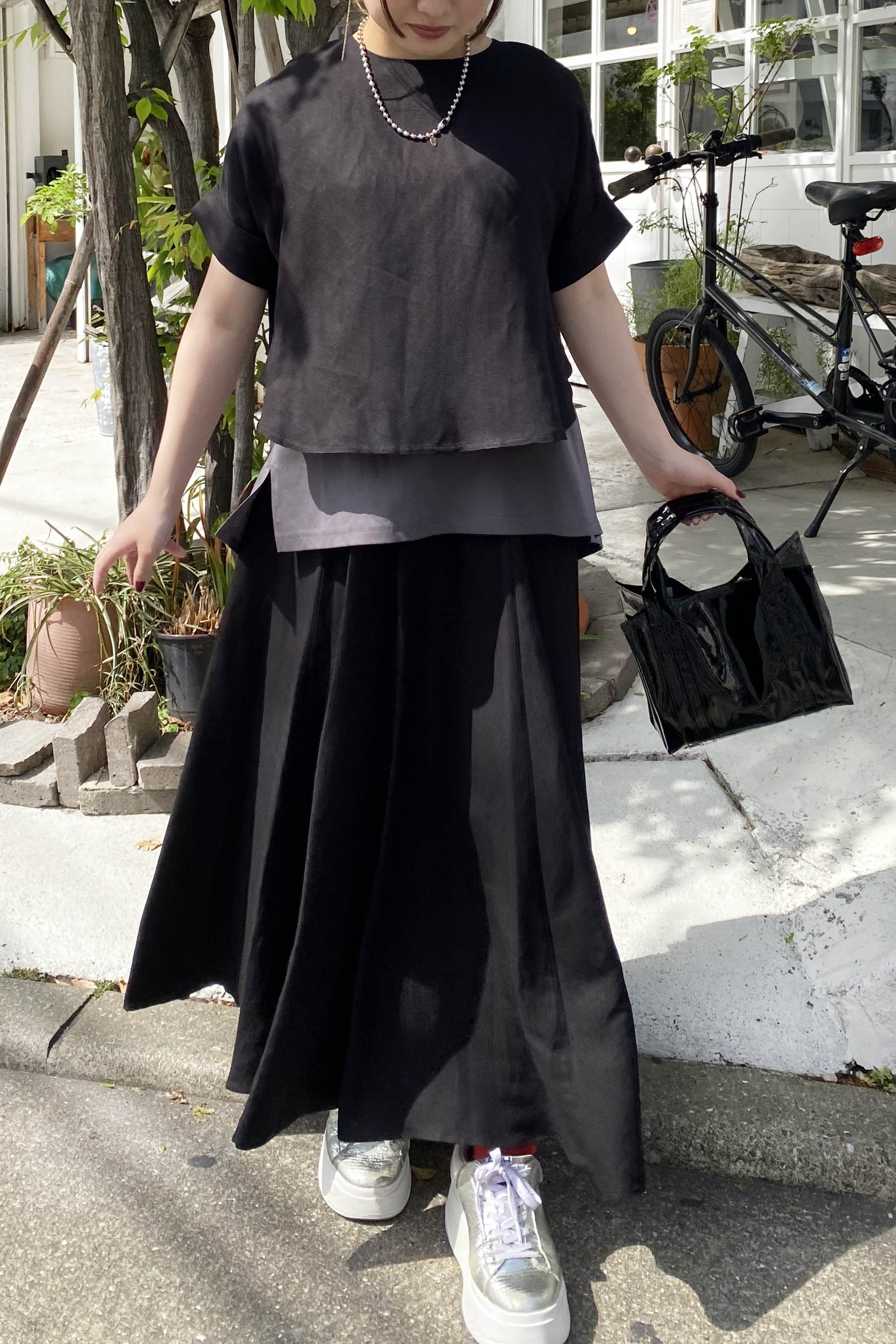麻レーヨンロングスカート