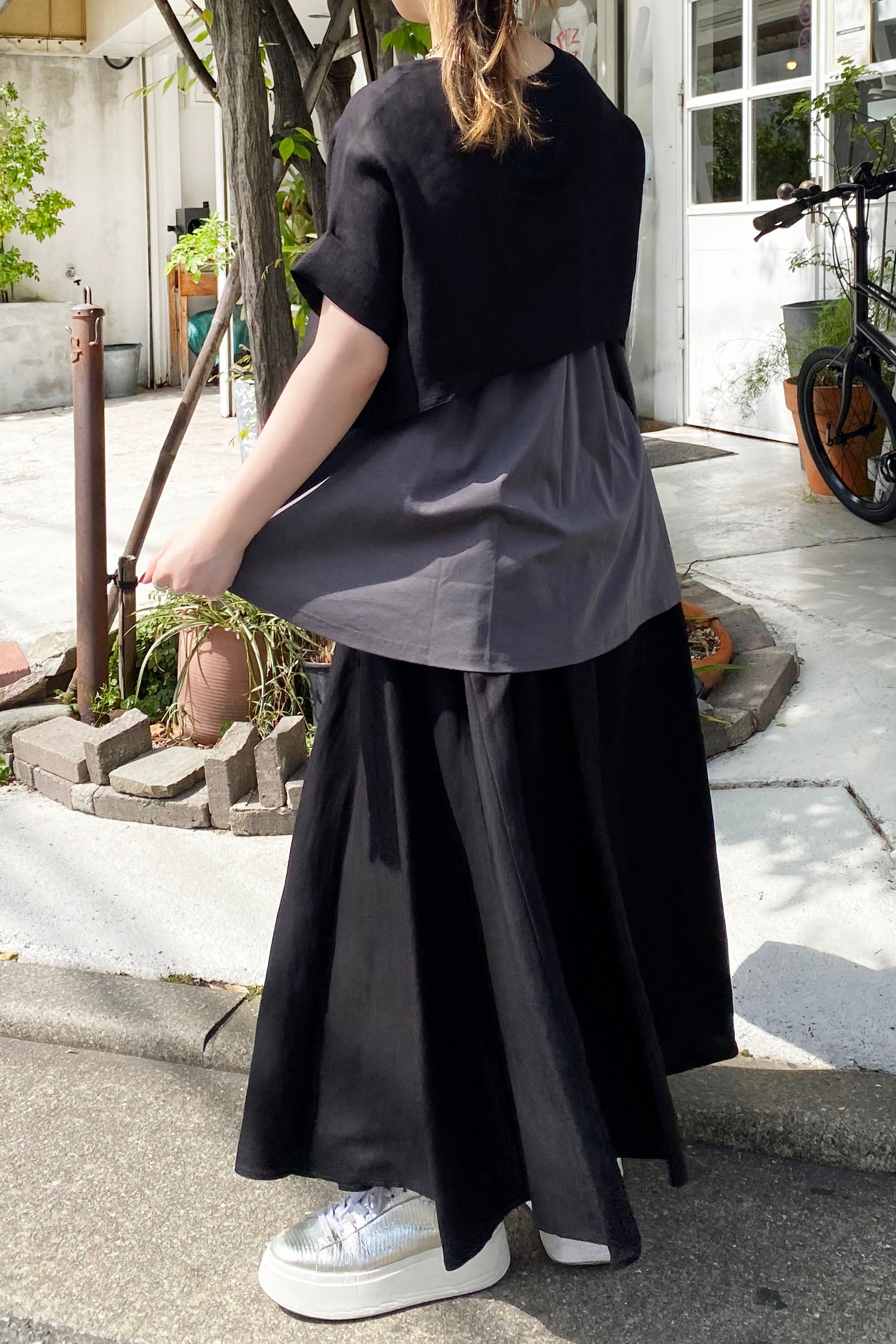 麻レーヨンロングスカート