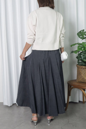 細コーデュロイロングスカート